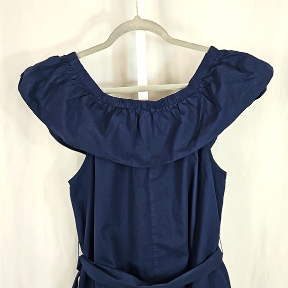 Umgee Ruffle Navy Blue Dress Sz Medium - Picture 4 of 5